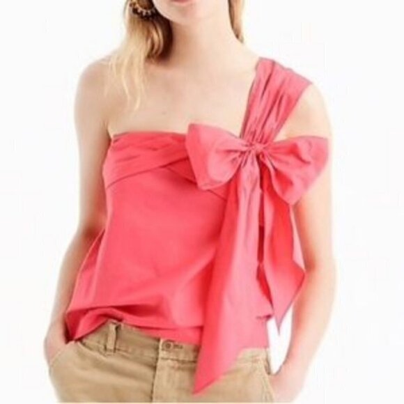 J. Crew One-shoulder bow top (8) - Picture 1 of 4